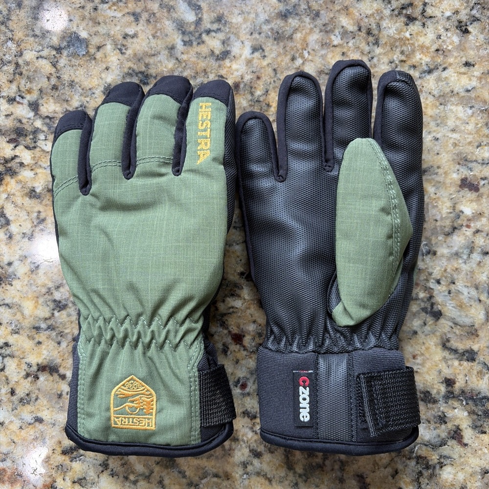 Hestra Green Ferox Primaloft Waterproof Winter Snow Ski Gloves Kid Youth 4 6-7Y